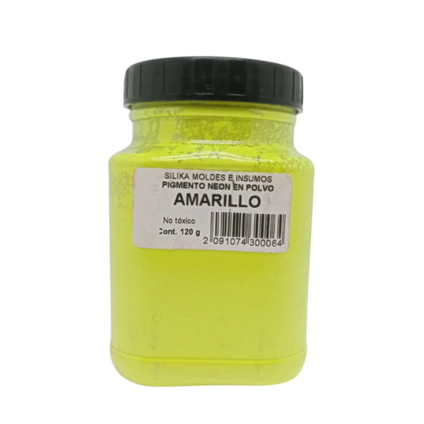 Pigmento Neón en Polvo para Silicona AMARILLO 120Gr-silika