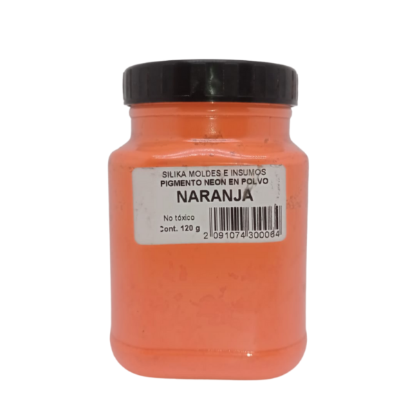 Pigmento Neón en Polvo para Silicona NARANJA 120Gr-silika