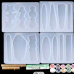 E44 Molde Resina - Set 4 moldes pinzas para cabello