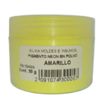 Pigmento Neón en Polvo para Silicona AMARILLO 30Gr